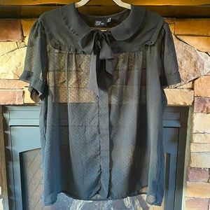 🖤 Sheer Blouse with Bow 🖤